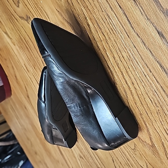 Anne Klein iflex Leather Wedge Heels Black sz-7 - Picture 7 of 7